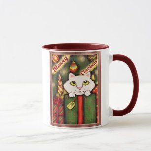 Vintage/Retro Weihnachtskitty-Katzen-Kaffee-Tasse Tasse