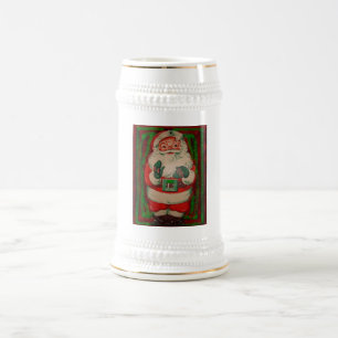 Vintage Retro Weihnachtsmann Bierglas
