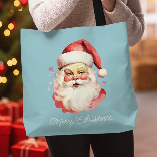Vintage Retro Weihnachtsmann Blau Frohe Weihnachte