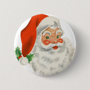 Vintage Retro Weihnachtsmann Button