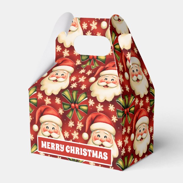 Vintage Retro Weihnachtsmann Geschenkschachtel (Vorderseite)