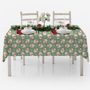 Vintage Retro Weihnachtsmann Grüne Weihnachten Tischdecke