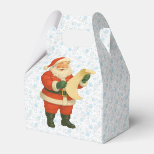 Vintage/retro Weihnachtsmann im festlichen Tannen- Geschenkschachtel