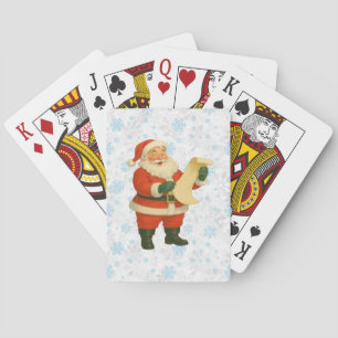 Vintage/retro Weihnachtsmann im festlichen Tannen- Spielkarten