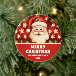 Vintage Retro Weihnachtsmann Keramik Ornament