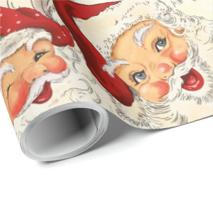 Vintage Retro Weihnachtsmann Mini Rot Weihnachten Geschenkpapier