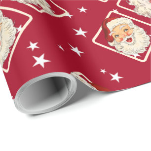 Vintage Retro Weihnachtsmann Mini Rot Weihnachten Geschenkpapier