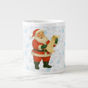 Vintage/Retro Weihnachtsmann mit Tannenbaum und Gi Jumbo-Tasse