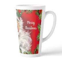 Vintage Retro Weihnachtsmann mit Weihnachtsbaum