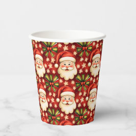 Vintage Retro Weihnachtsmann Pappbecher