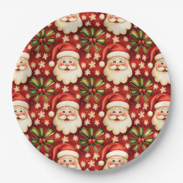 Vintage Retro Weihnachtsmann Pappteller