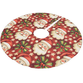 Vintage Retro Weihnachtsmann Polyester Weihnachtsbaumdecke
