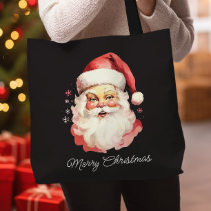 Vintage Retro Weihnachtsmann Schwarzes Frohe Weihn