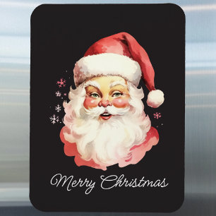 Vintage Retro Weihnachtsmann Schwarzes Frohe Weihn Magnet