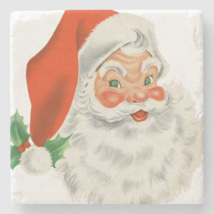 Vintage Retro Weihnachtsmann Steinuntersetzer