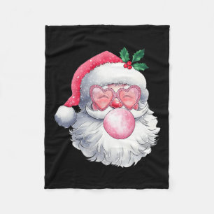Vintage Retro Weihnachtsmann Weihnachten Bubble Gu Fleecedecke