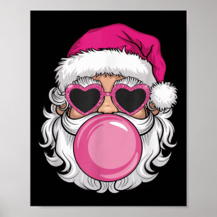 Vintage Retro Weihnachtsmann Weihnachten Bubble Gu Poster