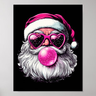 Vintage Retro Weihnachtsmann Weihnachten Bubble Gu Poster