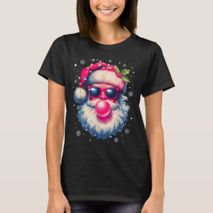 Vintage Retro Weihnachtsmann Weihnachten Rosa Sonn T-Shirt