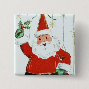Vintage Retro Weihnachtsmann Weihnachtsfeiertag Kn Button