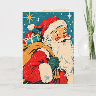 Vintage Retro Weihnachtsmann Weihnachtskarte | 195 Karte