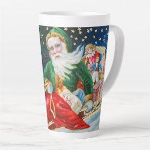Vintage Retro Weihnachtsmann Weihnachtspostkarte Milchtasse
