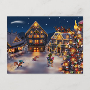 Vintage Retro Weihnachtspostkarte Feiertagspostkarte