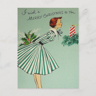 Vintage Retro Weihnachtspostkarte Feiertagspostkarte