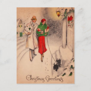Vintage Retro Weihnachtspostkarte Feiertagspostkarte