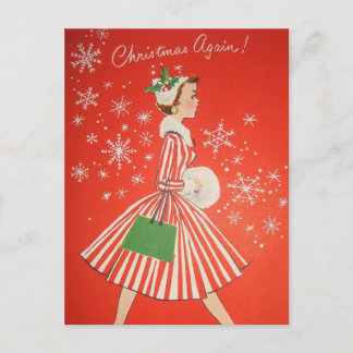 Vintage Retro Weihnachtspostkarte Feiertagspostkarte