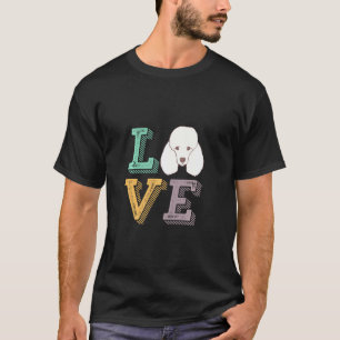 Vintage Retro Weißer Pudel Liebe Süßer Welpe Lusti T-Shirt