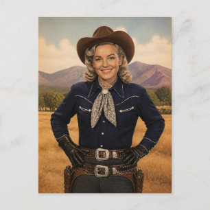 Vintage Retro Western Cowgirl Ästhetik Foto Postkarte