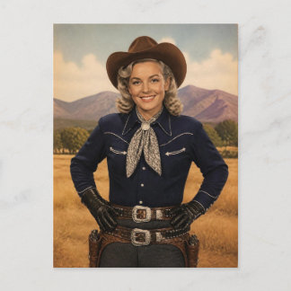 Vintage Retro Western Cowgirl Ästhetik Foto Postkarte