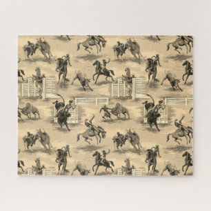 Vintage Retro Western Rodeo Cowboy Puzzle