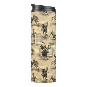 Vintage Retro Western Rodeo Cowboy Thermosbecher