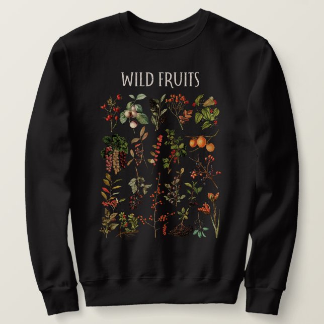Vintage Retro Wild Fruit Botanical Chart Sweatshirt (Design vorne)
