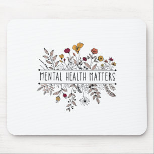 Vintage Retro-Wildblume Psychische Gesundheit S Be Mousepad
