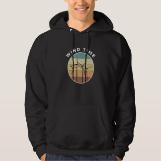 Vintage Retro Wind Time Wind Turbine Energy Hoodie