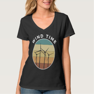 Vintage Retro Wind Zeit Windturbine Energie T-Shirt