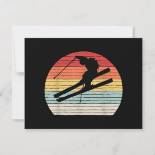 Vintage Retro Wintersport Skifahren Dankeskarte