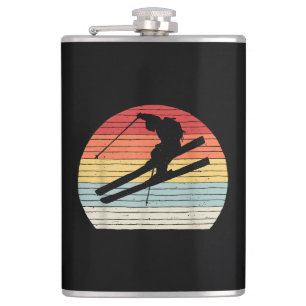 Vintage Retro Wintersport Skifahren Flachmann