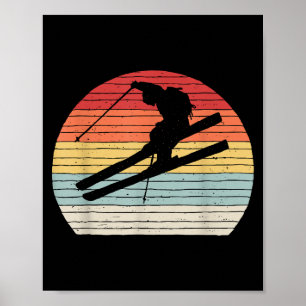 Vintage Retro Wintersport Skifahren Poster