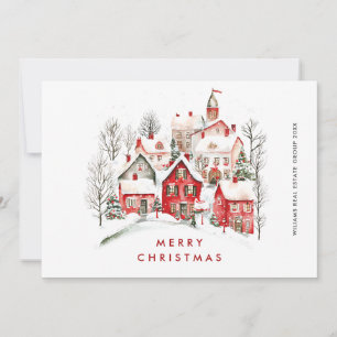 Vintage Retro Winterstadt Weihnachten Unternehmen