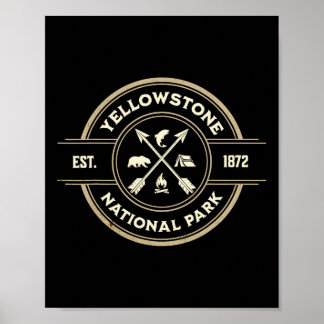 Vintage Retro Yellowstone Nationalpark Wandern Poster