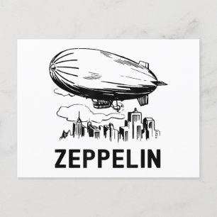 Vintage Retro Zeppelin - Luftschiff Skizze Feiertagspostkarte