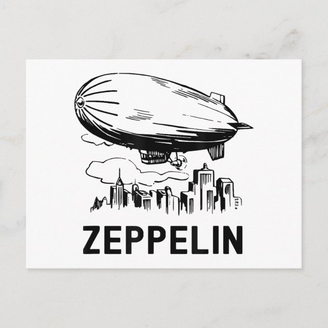 Vintage Retro Zeppelin - Luftschiffskizze Feiertagspostkarte (Vorderseite)