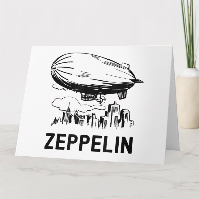 Vintage Retro Zeppelin - Luftschiffskizze Karte (Vorderseite)