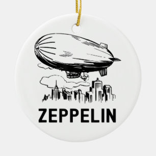 Vintage Retro Zeppelin - Luftschiffskizze Keramik Ornament