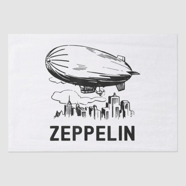 Vintage Retro Zeppelin - Luftschiffskizze Seidenpapier (Vorderseite)