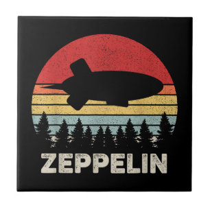 Vintage Retro Zeppelin-Shirt Dirigible Luftschiff Fliese